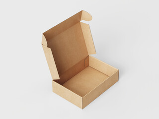empty Brown Paper mailing box cardboard box isolated on white background