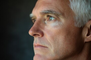 Obraz premium A man with a beard and gray hair looking at the camera