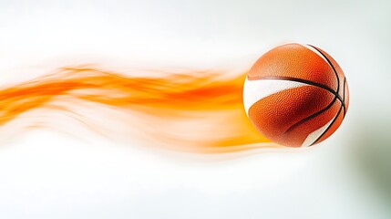 A dynamic volley ball frozen mid-air against a bright white background, symbolizing motion and energy 