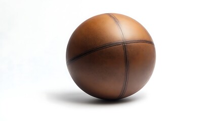 Fototapeta premium A neatly designed sports ball commonly used in competitions, isolated on a bright white surface for high contrast 