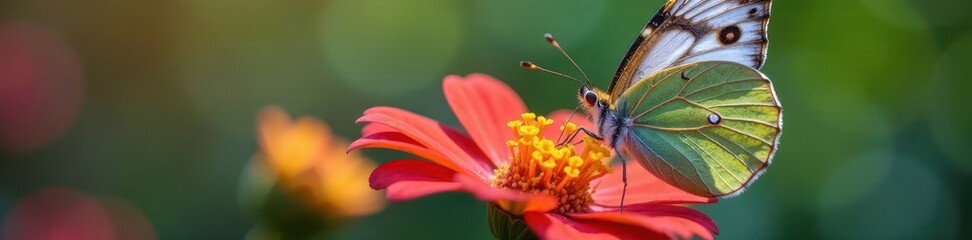 Delicate butterfly perched on a colorful flower, garden, butterflies, wondersch?ner schmetterling