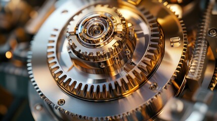 Intricate Clockwork Mechanism: A Close-Up of Precision Engineering