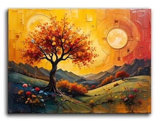 Obraz premium autumn landscape with tree