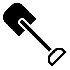 Shovel Icon, Black And White Glyph Icon Symbol