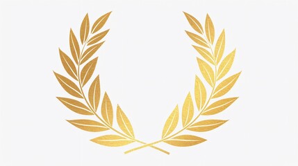 Obraz premium Luxury Gold Laurel Wreath Logo Design for Prestigious Branding