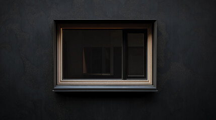 modern window on black house facade