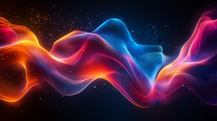 Fototapeta premium Glowing energy pulses expanding outward, filling the space with vibrant hues. Generative AI