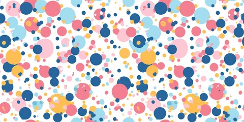 Colorful confetti frame repeat pattern seamless on white background