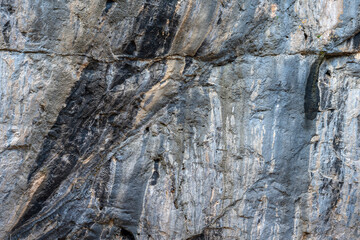 Interior of the large hall of old Karain cave, hidden in Mediterranean region. Confirms human habitation since the early Paleolithic age between 150,000 and 200,000 years ago.Yagca, Antalya, Turkey.