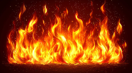 Fototapeta premium Fiery inferno ablaze, intense hot flames.