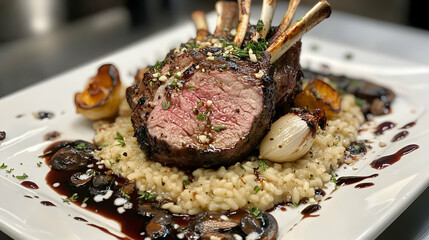 Rack of Lamb with Risotto and Red Wine Reduction: A Culinary Masterpiece