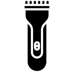 Hair Clipper Icon, Black And White Glyph Icon Symbol