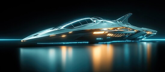 Futuristic Spaceship Design: Sleek, Sci-Fi Vehicle Concept