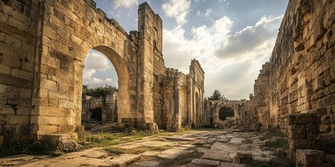 Ancient ruins of a church, showcasing historical architecture and weathered stone, reflect the charm of old ruins. Explore the rich heritage captured in these stunning old ruins of a church.