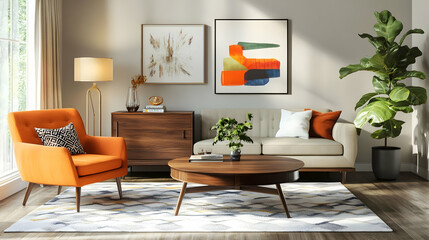 Mid Century Modern Living Room Interior Design: A Stylish and Comfortable Space