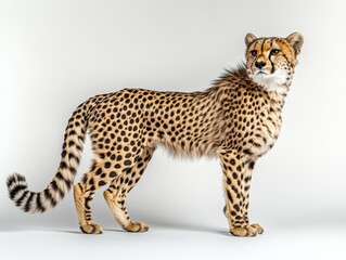 Fototapeta premium a cheetah stands against a white background