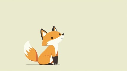 Obraz premium Curious Fox Minimalist Illustration Vector Art