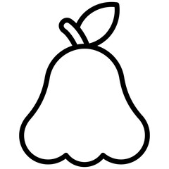 Rose Apple Icon, Black And White Outline Icon Symbol