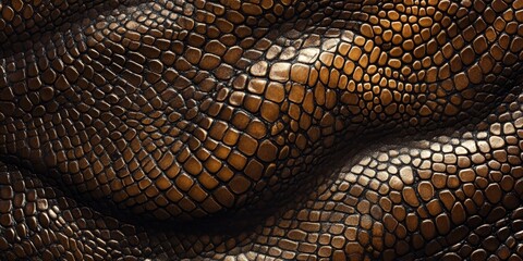Brown snake pattern texture showcases intricate designs, highlighting the unique characteristics of textile surfaces. This textile brown snake pattern texture creates a stunning visual impact suitable