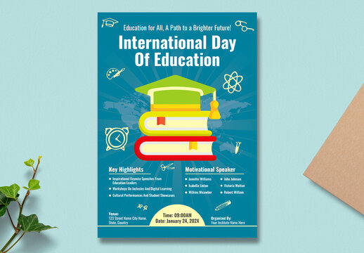 International Day Of Education Flyer Template