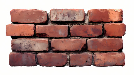 Obraz premium Old red brick for wall isolated on transparent background. Cinder. Illustration