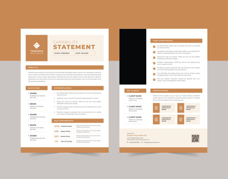 Minimal Capability Statement Template With 2-Page design.