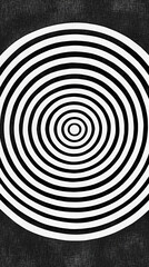 Naklejka premium Striking black and white concentric spiral patterns create visual depth and intrigue in abstract design 