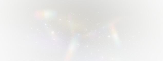 Rainbow light and white dust in Png format. The crystal shimmers with a rainbow effect. Png Background with bokeh light effect. PNG Gorgeous Christmas glowing background made of dust and confetti.  © Ольга Гордеева