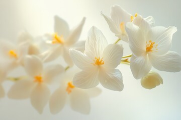 Obraz premium Close-up of white flowers with yellow centers