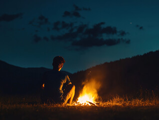 camping in the forest