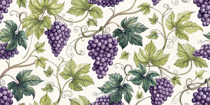 Seamless pattern with grapes ,background, wall paper