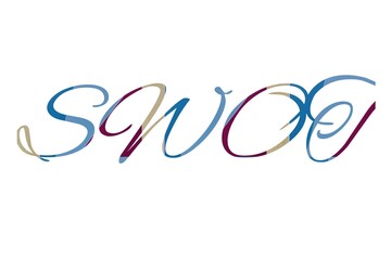 the word swot on colorful cartoon paper