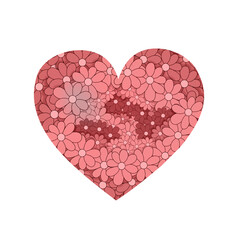 Pink Flowers Heart. Illustration for Celebrations