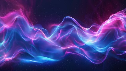 Obraz premium Abstract Neon Wave in Cosmic Space