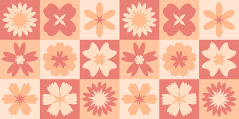 Geometric floral pattern. Flowers seamless background.