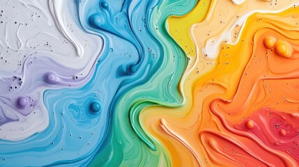 Fototapeta premium A quirky abstract fluid art design with bright splashes of color, swirls, and dripping textures