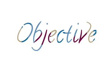 the word objective on colorful cartoon paper