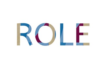 the word role on colorful cardboard