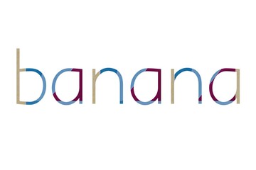 the word banana on colorful cardboard