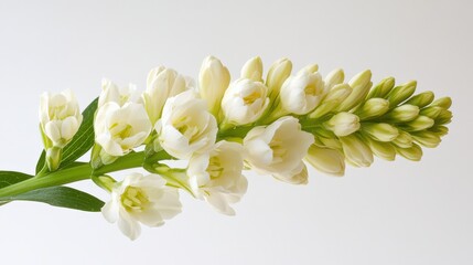 Fototapeta premium close up of a white flower on white background