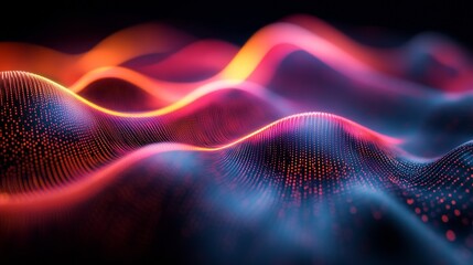 Obraz premium grids shifting in synchronized motion, glowing with vibrant colors. Generative AI