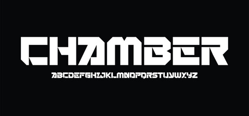 Modern minimal abstract alphabet fonts. Typography technology, electronic, movie, digital, music, future, logo creative font.
