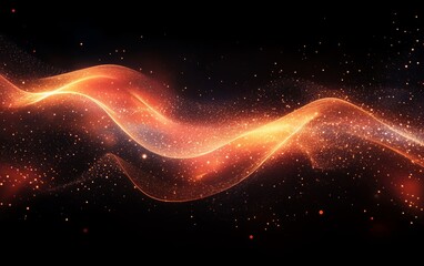 dancing through particles vibrant light waves across a dark space. Generative AI