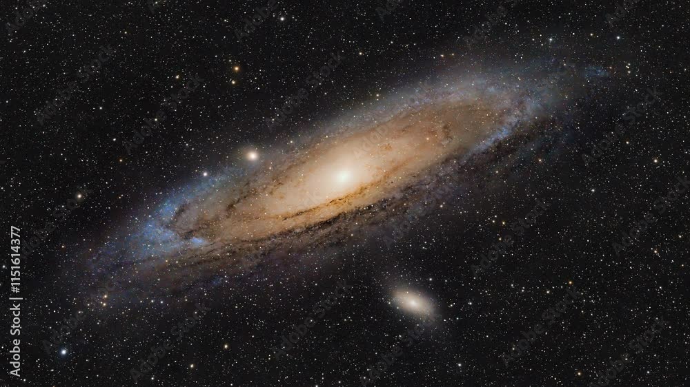 Wall mural cosmic travel. an interstellar journey through the depths of space. animation of a real astronomical