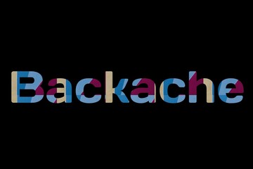 the word backache on colorful cardboard