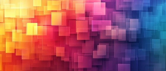 Fototapeta premium pixels floating across a smooth, vibrant background. Generative AI