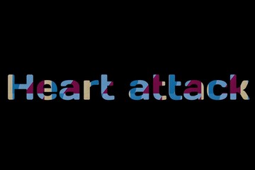 the word heart attack on colorful cardboard