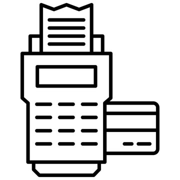recommend clip art: Debit Card Machine Icon, Credit Card Swipe Machine Icon., Black And White Outline Icon Symbol