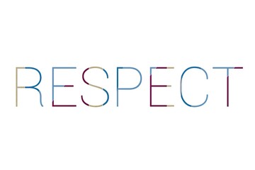 the word respect on colorful cardboard