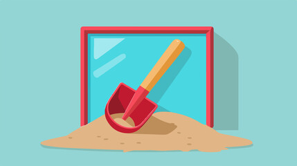 Colorful Sand Shovel Toy Flat Vector Illustration
